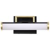 Nuvo Solano Small Vanity LED Black and Brushed Brass White Acrylic Lens 62/1537